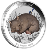 2023 Coloured Wombat 1oz Silver Coin in Card