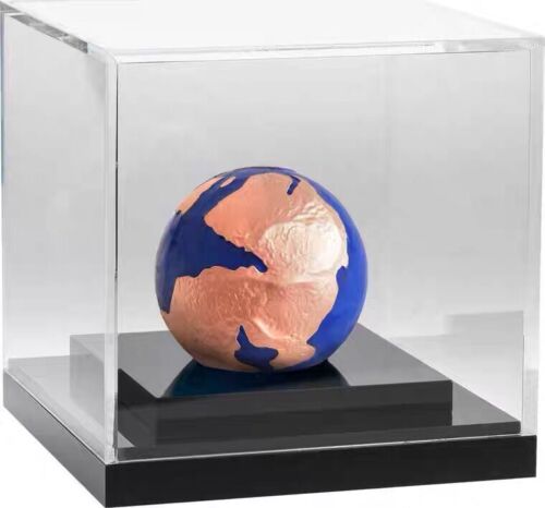 2022 Blue Earth Sphere Marble Barbados Pangea Rose Gold Plated 3oz Silver Coin