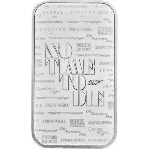 2020 James Bond 007 No Time To Die 1oz Silver Bar